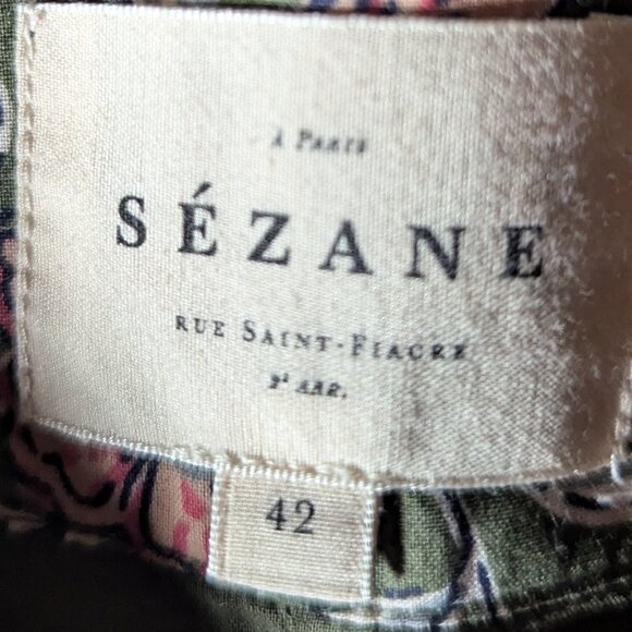 Sézane Julia Skirt | Khaki Indian flowers - Picture 9 of 16